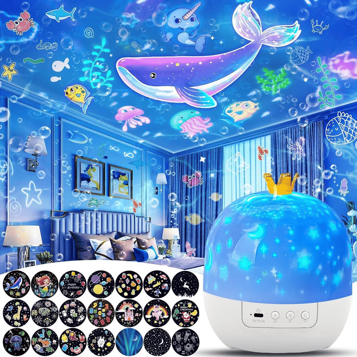 ๐๐ป Children's Night Light Projector With 15 Films ๐Type-C charging