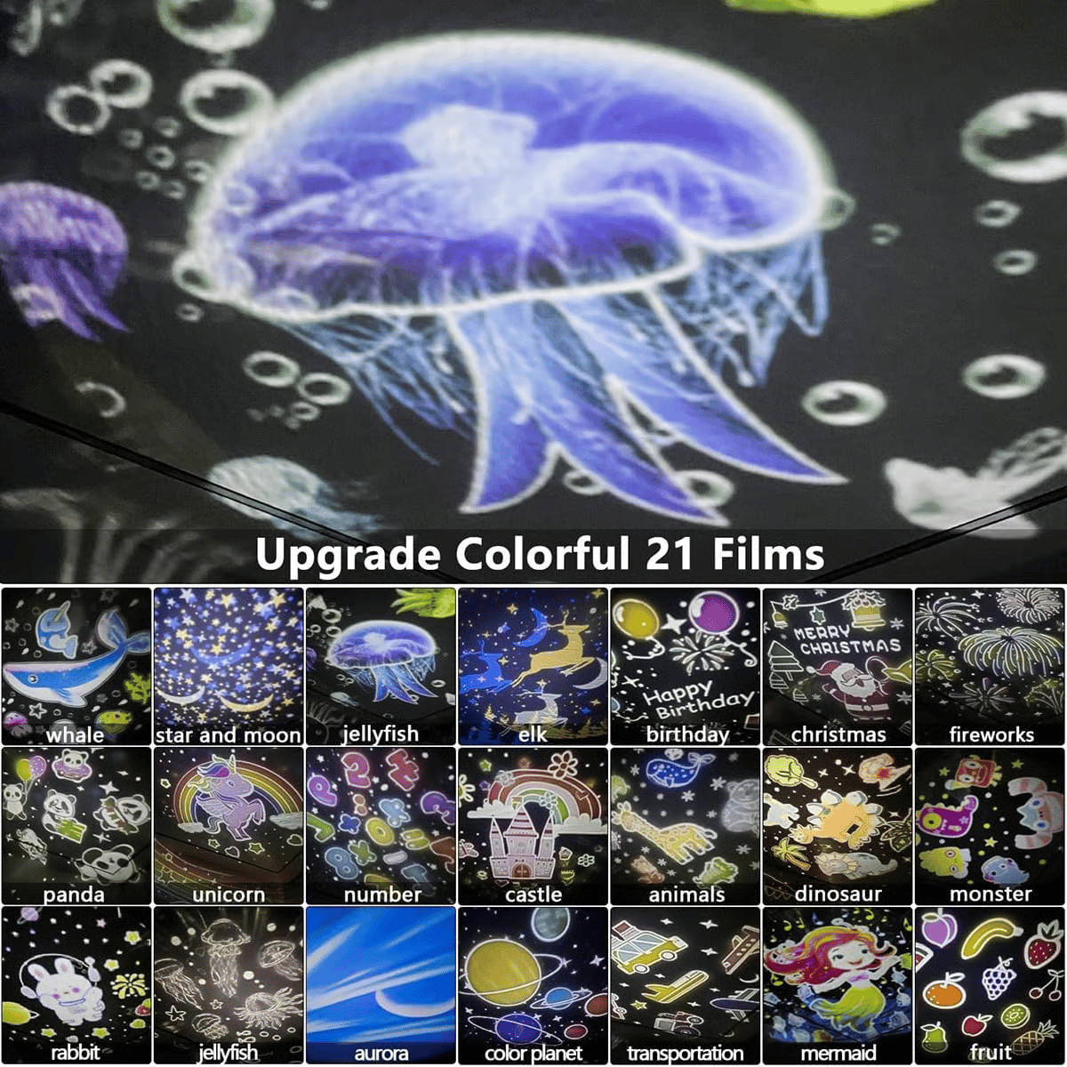 ๐๐ป Children's Night Light Projector With 15 Films ๐Type-C charging
