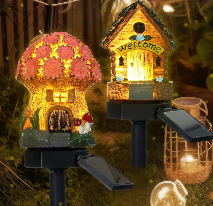 🌙🏡Solar Fairy-Tale Mushroom Cottage Garden Light