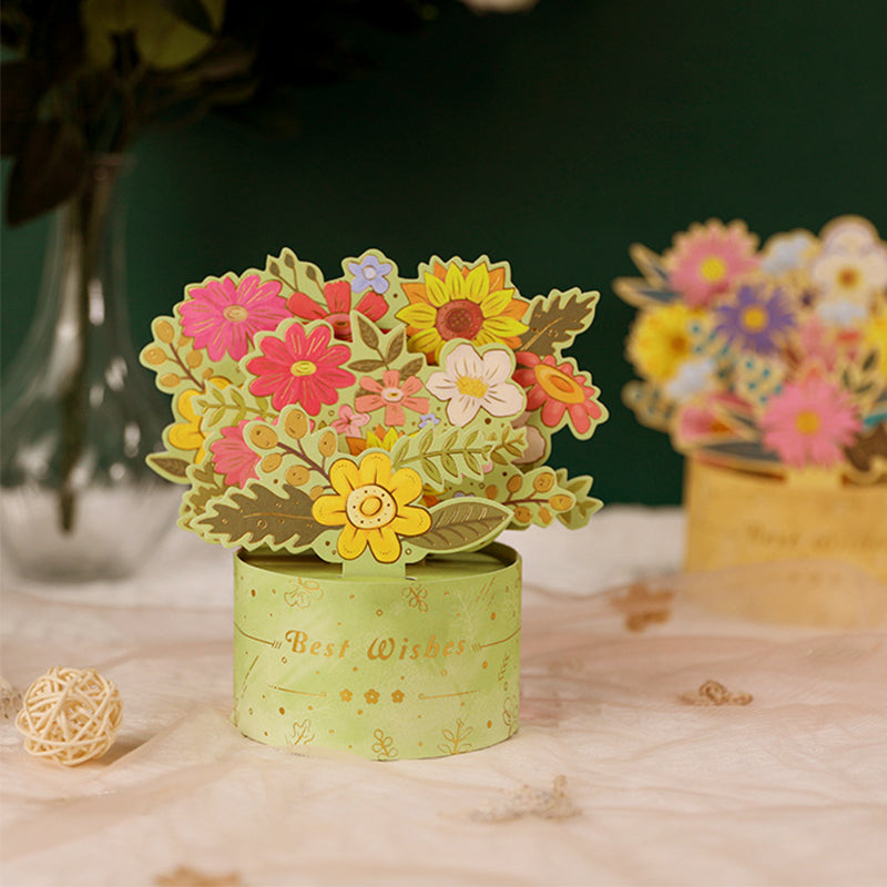 3D Flower Standing Greeting Cards(Give mom the unique love that blooms like a flower)