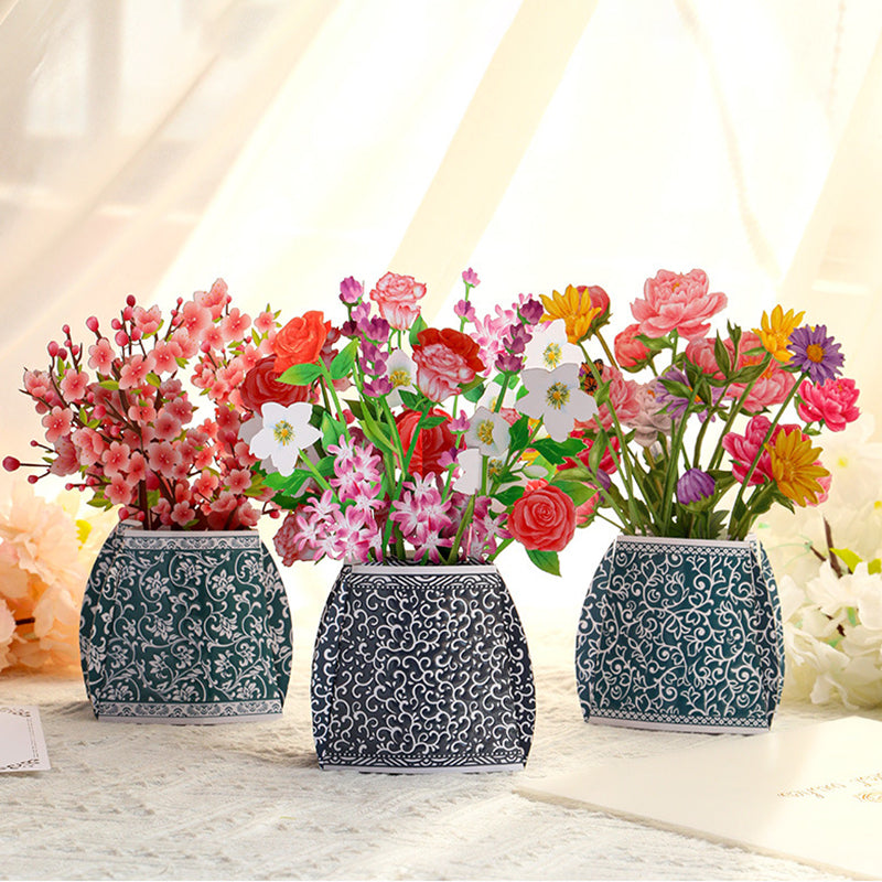 3D Flower Standing Greeting Cards(Give mom the unique love that blooms like a flower)