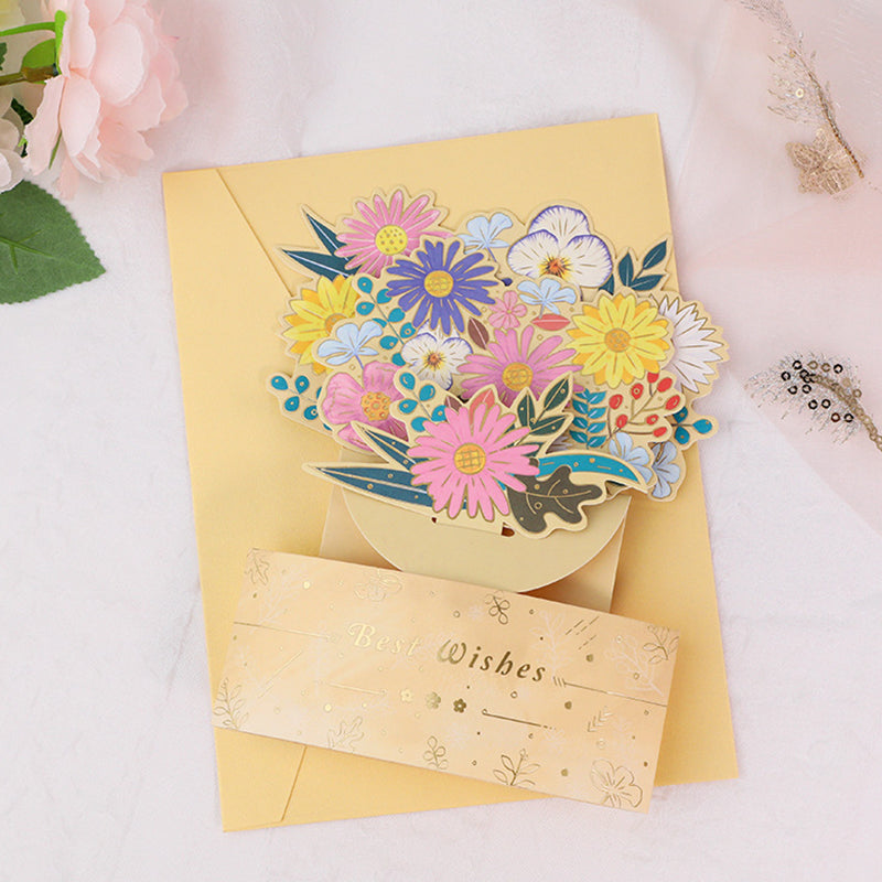 3D Flower Standing Greeting Cards(Give mom the unique love that blooms like a flower)