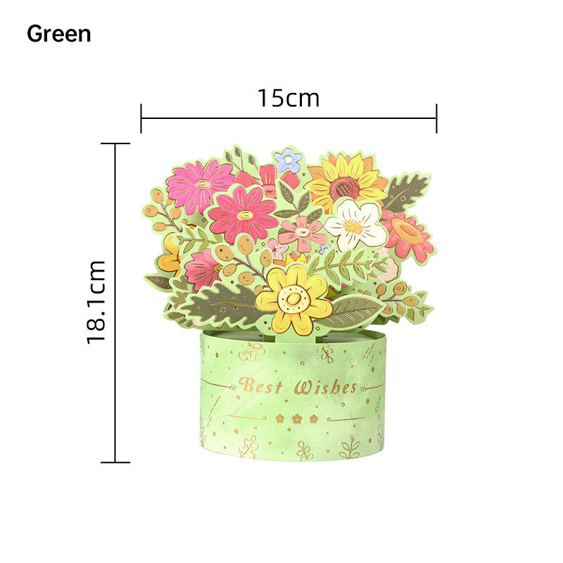 3D Flower Standing Greeting Cards(Give mom the unique love that blooms like a flower)