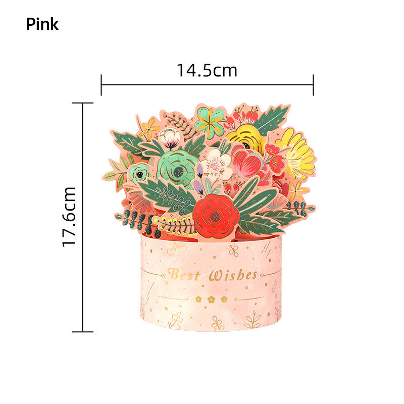 3D Flower Standing Greeting Cards(Give mom the unique love that blooms like a flower)