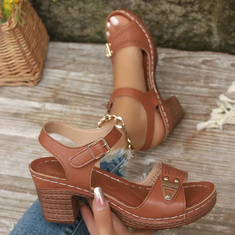 š”Women's Chunky Heel Sandals
