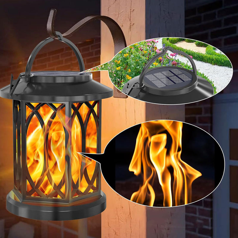 Garden Solar-Powered Outdoor Lantern with Clip
