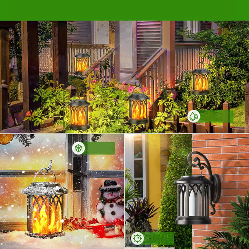 Garden Solar-Powered Outdoor Lantern with Clip