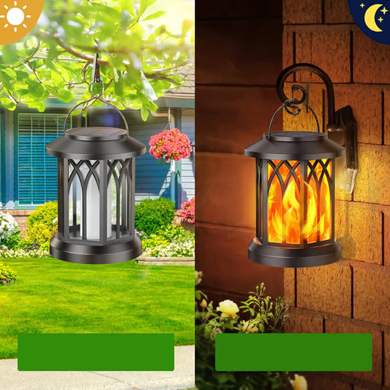 Garden Solar-Powered Outdoor Lantern with Clip