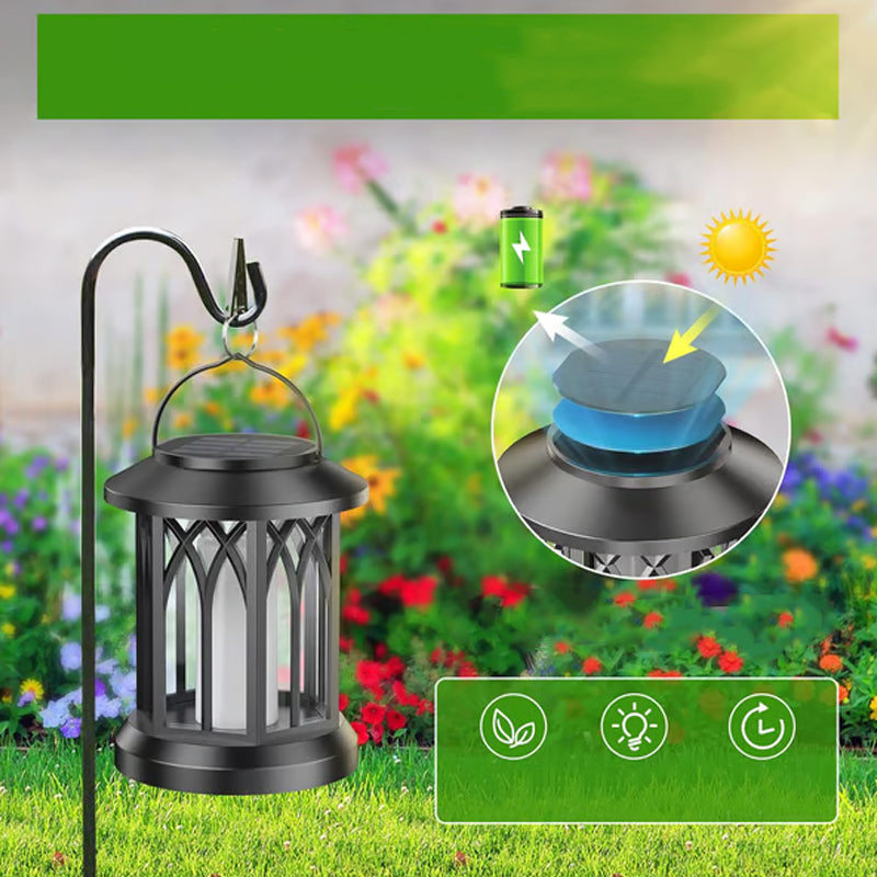 Garden Solar-Powered Outdoor Lantern with Clip