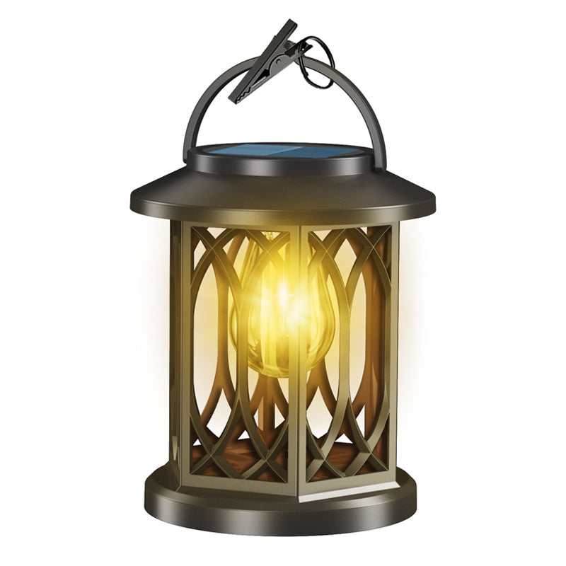 Garden Solar-Powered Outdoor Lantern with Clip