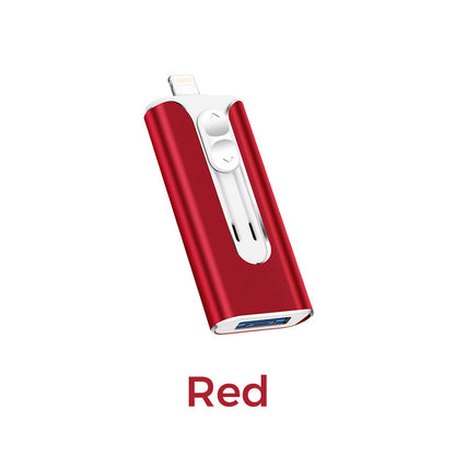 4-in-1 MFi Certified USB Flash Drive with Type-C Adapter for iPhone/Android/PC