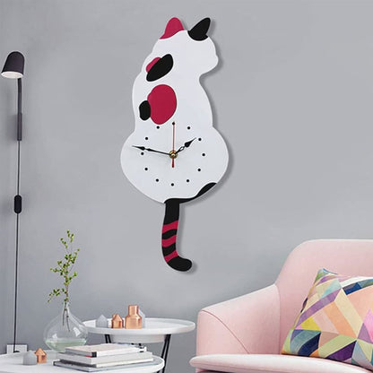💖Nordic Cat Wagging Tail Wall Clock
