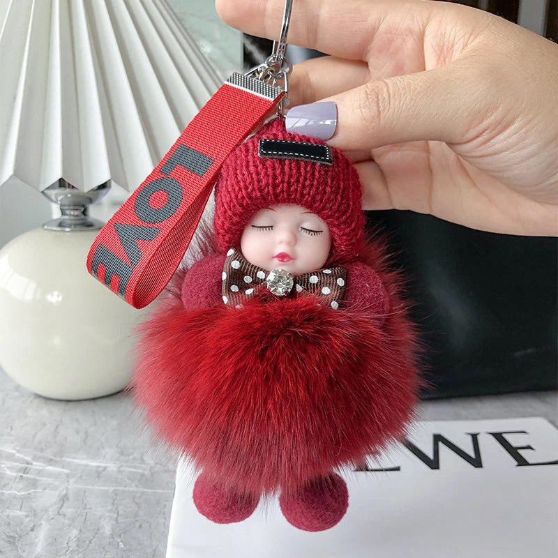 🧸 Soft Plush Doll Keychain