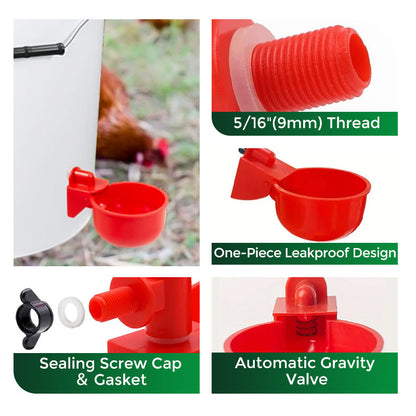 🔥5/16 Inch Thread Automatic Poultry Water Cups