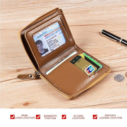 🎁Men's Leather Zip Wallet (RFID Protected)✨