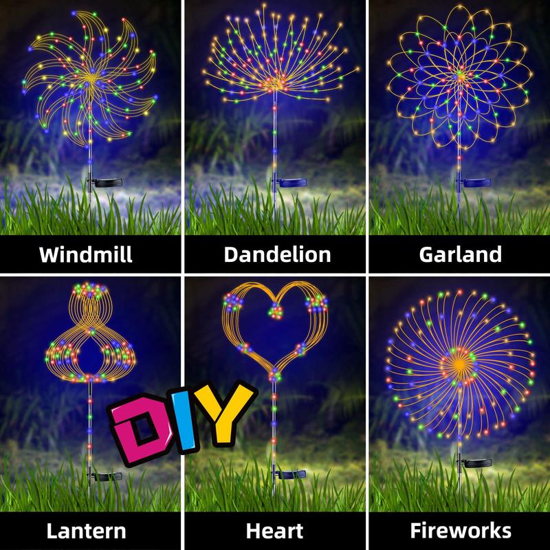 🎅🔥Waterproof Solar Garden Fireworks Lamp