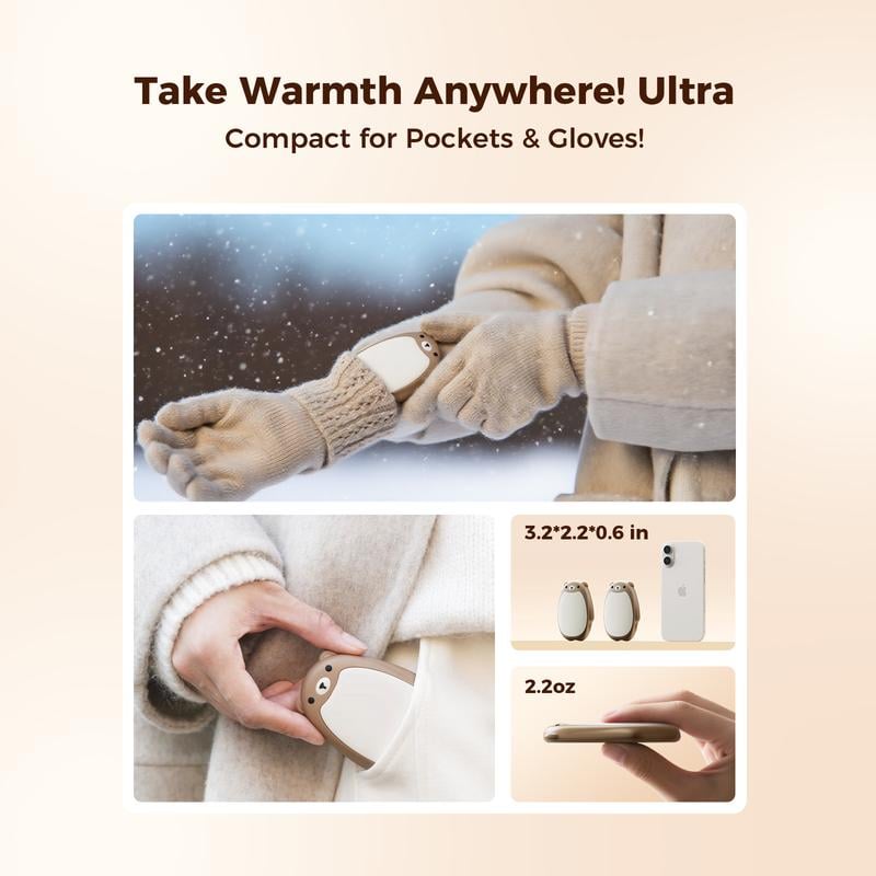 🎁Best Gift 🌟Hand Warmers Rechargeable - Cute Bear Design