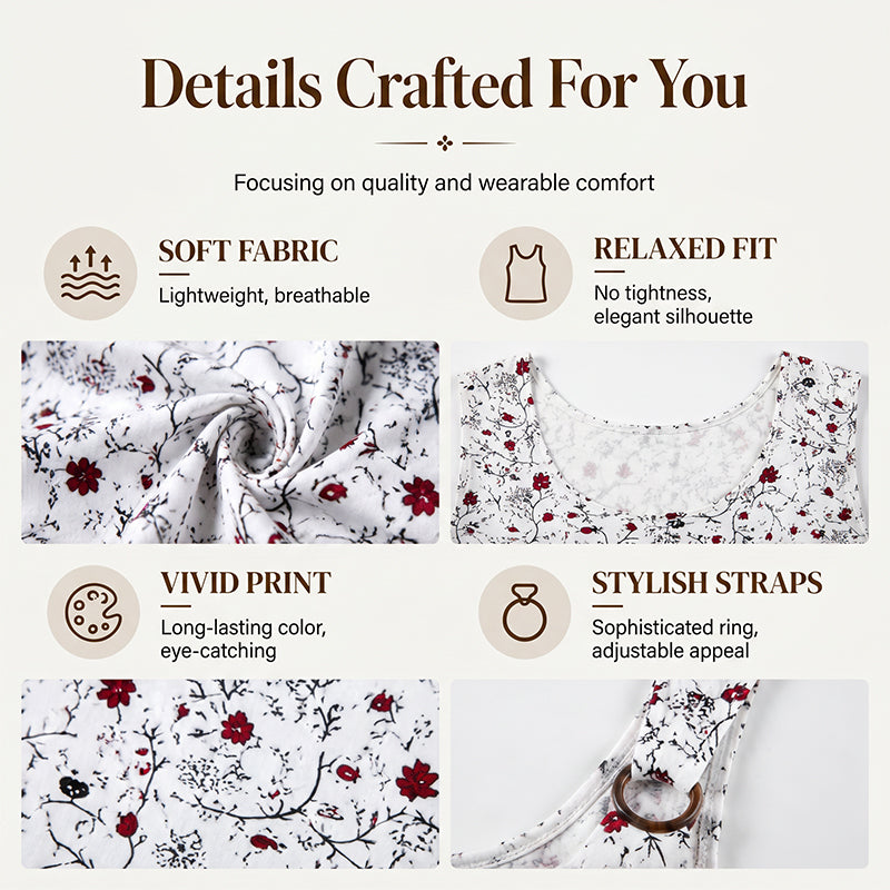 🌸 Women's Floral Print Tank Top – Chic V-Neck & Flowy Fit – Summer Wardrobe Essential 🌞