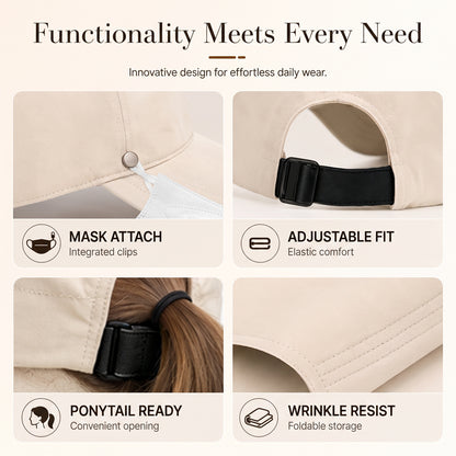 👒Women's Breathable Adjustable Ponytail Sun Hat