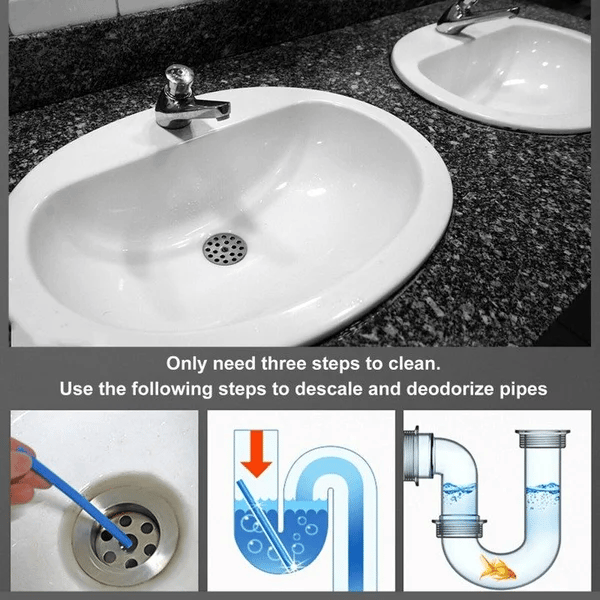 12/Set Pipe Cleaning Sticks Oil Decontamination Kitchen Toilet Bathtub Drain Cleaneer