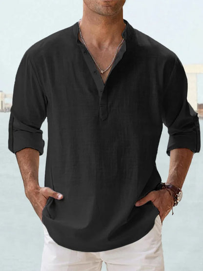🔥Men's Cotton Linen Casual Long Sleeve Shirt