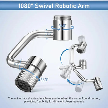 🚰 Upgrade Your Washing Routine✨ TTZZ 1440° Rotatable Faucet Aerator Extension - For Effortless, All-Angle Control!