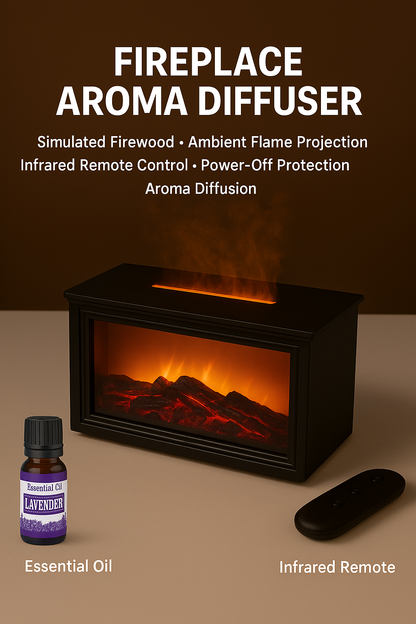 Fireplace Flame Diffuser Humidifier with Remote