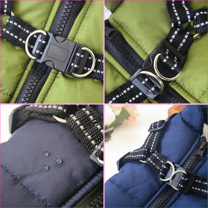 🐶3 in 1 Winter Waterproof Warm Dog Jacket With Built-in Harness