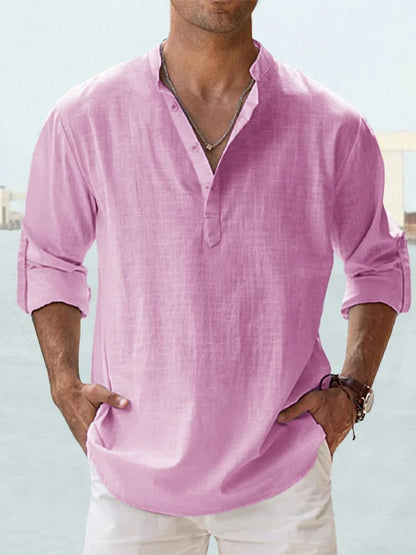 🔥Men's Cotton Linen Casual Long Sleeve Shirt
