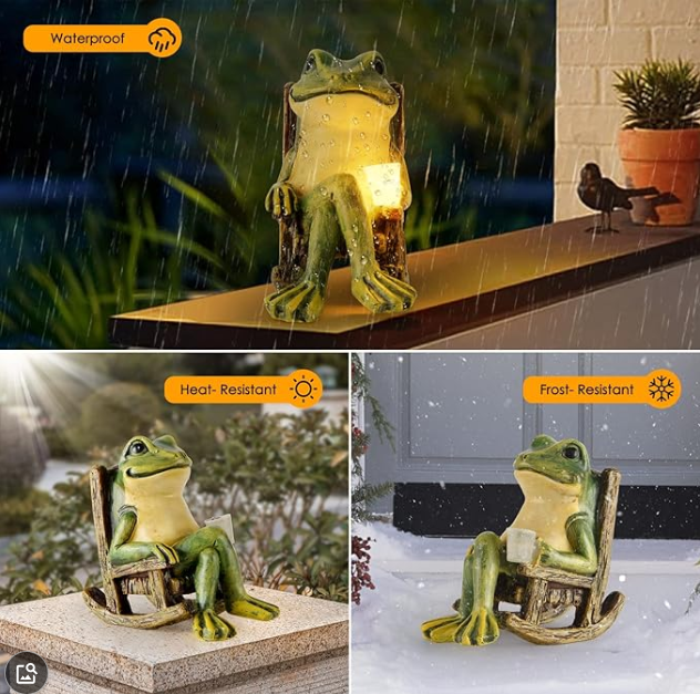 🐸Solar Frog Rocking Chair Ornament
