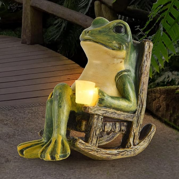 🐸Solar Frog Rocking Chair Ornament