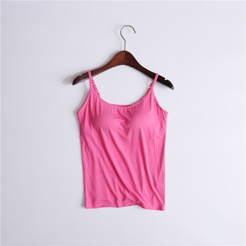 🔥Summer Sale - Stretch Cotton Camisole Built-in Bra