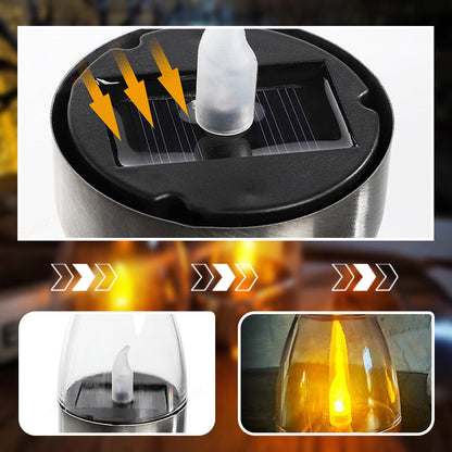 Solar Power Tea Lights Outdoor Flameless Flicker IP65 Waterproof Table Lamp LED Candles with Dusk to Dawn Sensor for Lantern Garden Camping Party Home Decorations Warm Color