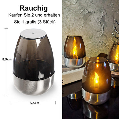 Solar Power Tea Lights Outdoor Flameless Flicker IP65 Waterproof Table Lamp LED Candles with Dusk to Dawn Sensor for Lantern Garden Camping Party Home Decorations Warm Color