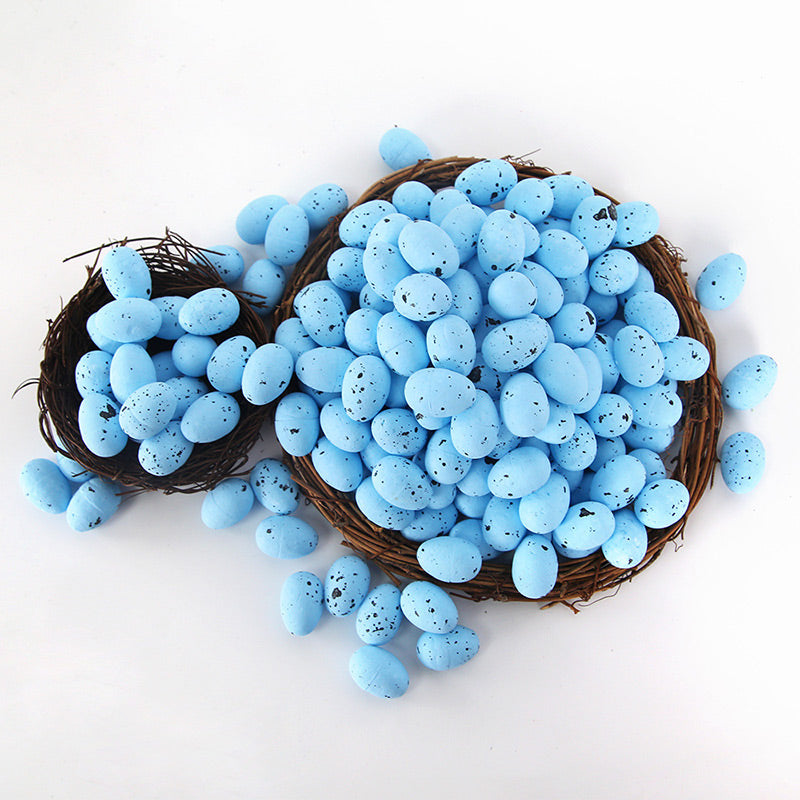 100pcs Easter Colored Foam Simulated Speckled Eggs