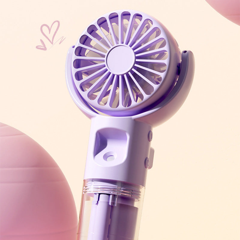 🌀✨ Portable Rechargeable Handheld Misting Fan – Nano-Mist, 4 Speeds, Type-C, Quiet
