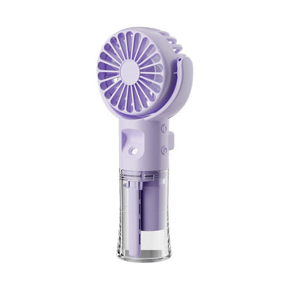 🌀✨ Portable Rechargeable Handheld Misting Fan – Nano-Mist, 4 Speeds, Type-C, Quiet