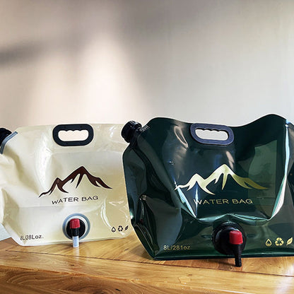 🏕️ Outdoor Collapsible Water Container Bag – 8L Capacity, Knob Faucet, Foldable 🌲