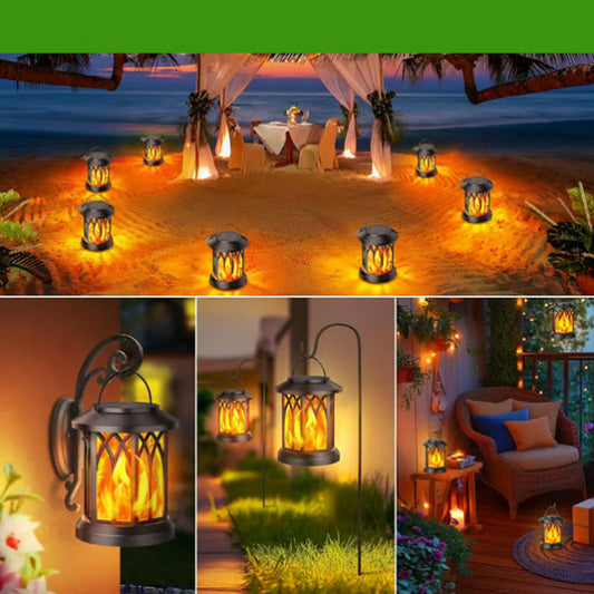 Garden Solar-Powered Outdoor Lantern with Clip
