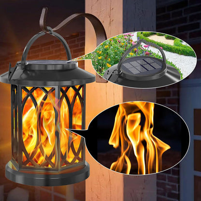 Garden Solar-Powered Outdoor Lantern with Clip