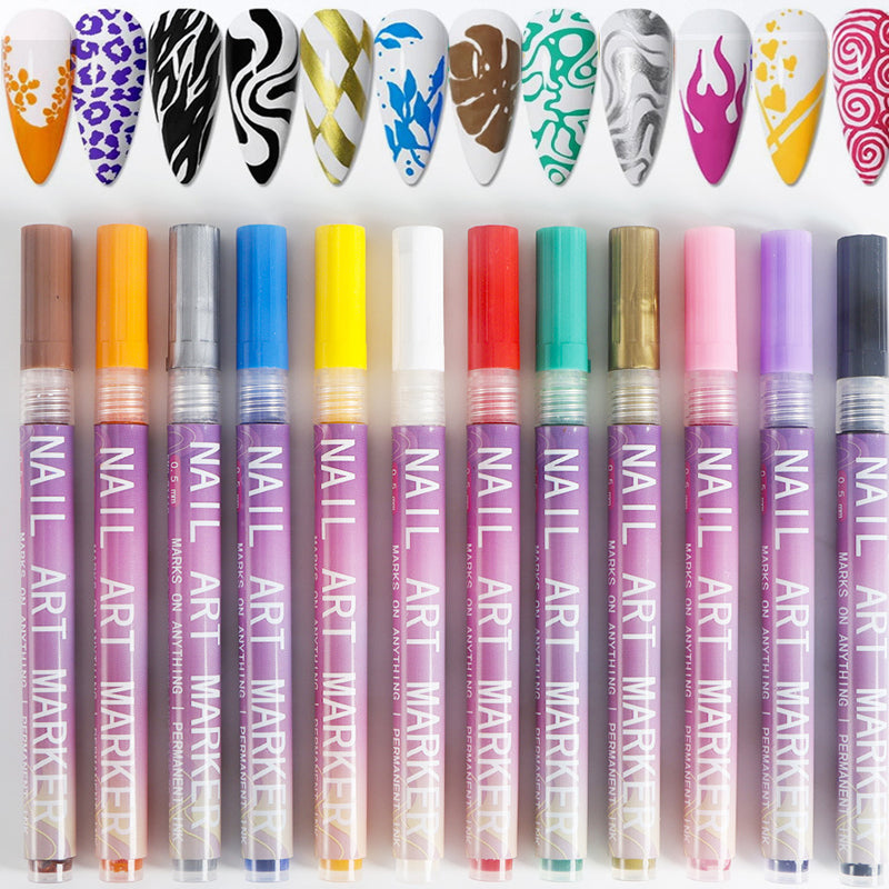 12 Colors Nail Art Pens Set