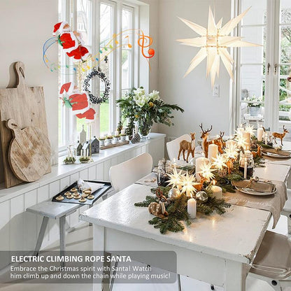 🎄Electric Fireplace Climbing Santa Claus Musical Toys