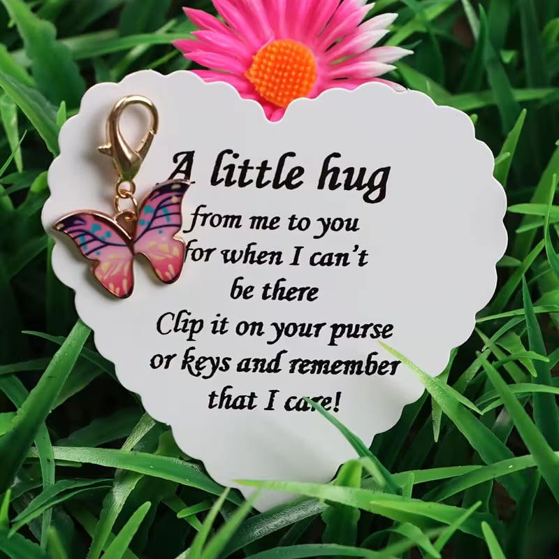 🦋💝Elegant Butterfly Charm with Warm Card