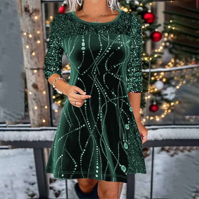 👗 Elegant Sequin A-Line Dress - Stunning Shimmer & Perfect Fit, Ideal for Parties and Galas ✨
