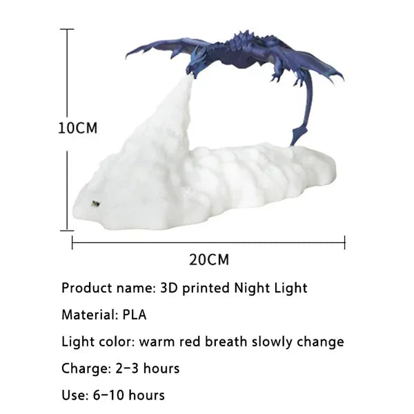 🔥3D Printed Dynamic Balance Dragon LED Night Light🐲