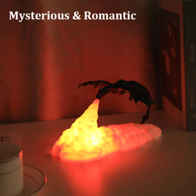 🔥3D Printed Dynamic Balance Dragon LED Night Light🐲