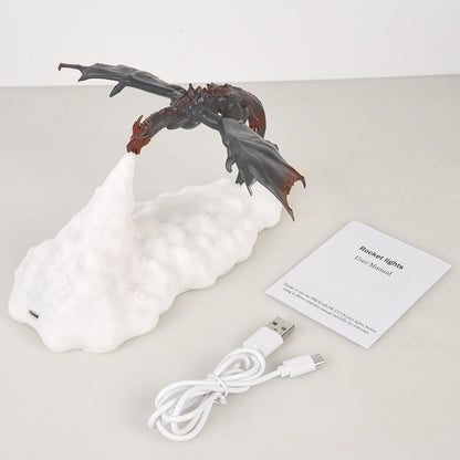 🔥3D Printed Dynamic Balance Dragon LED Night Light🐲