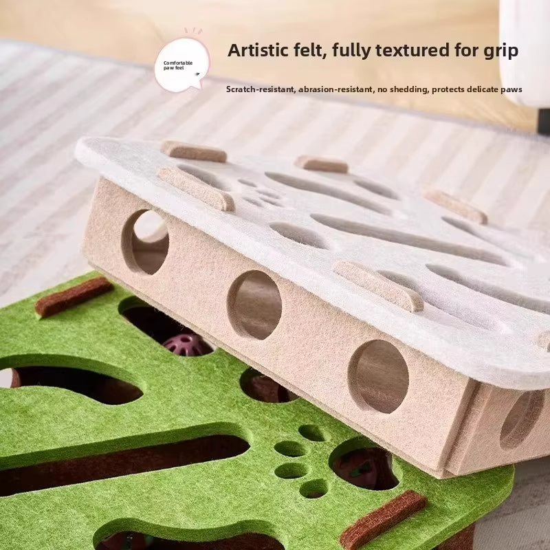 Interactive Felt Maze Toy for Cats
