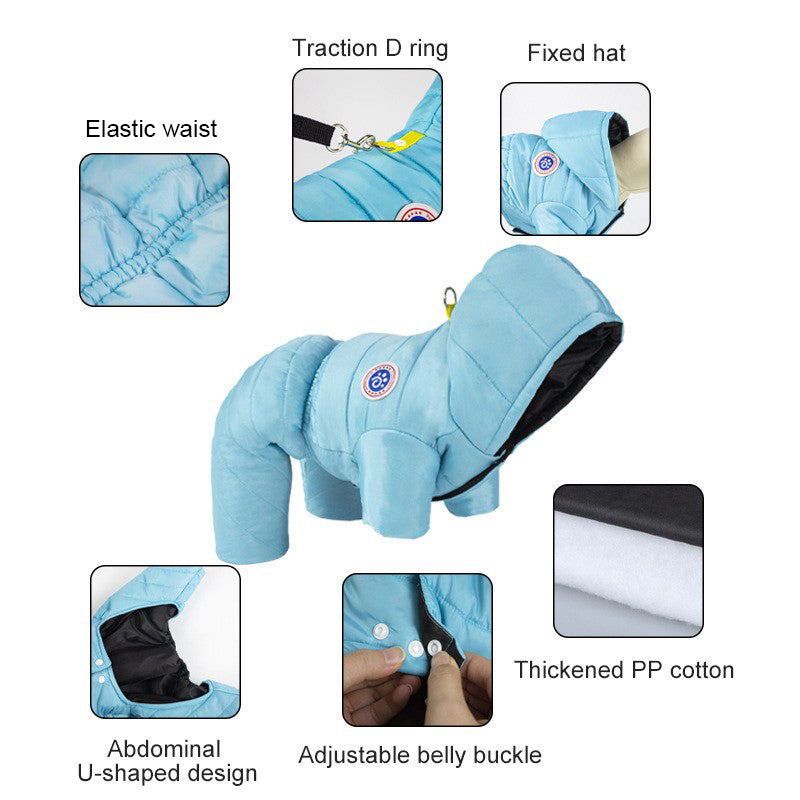 🐶 Cozy Dog Winter Suit | Full-Body Fleece Warmth, Easy Back Zipper & Non-Slip Grips