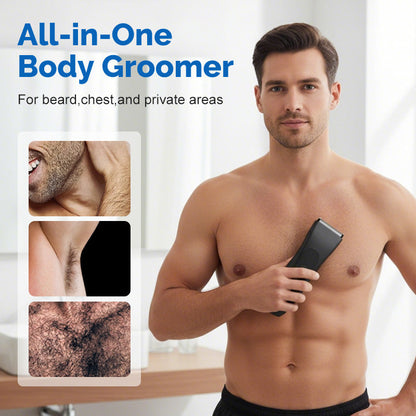 ✂️ Men's Digital Body Trimmer – L-Shaped Safety Blade, LED Display & 90-Min Runtime ✨